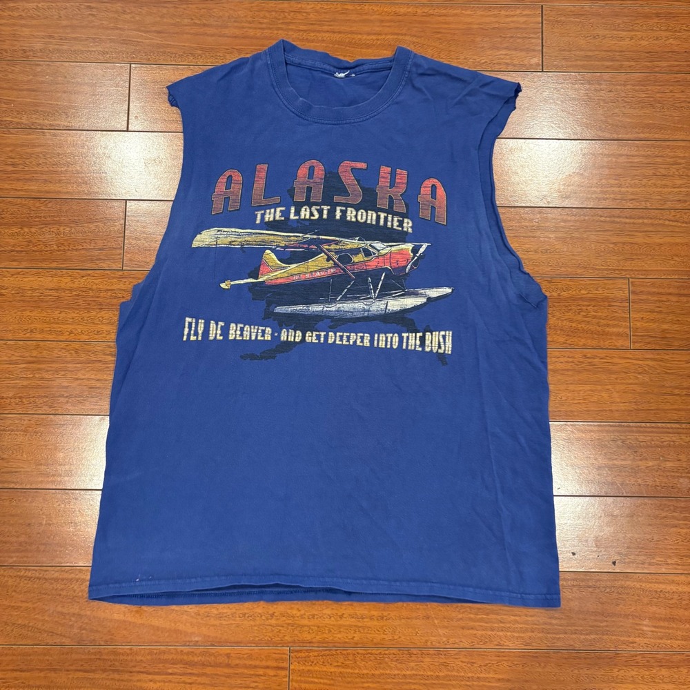 Normcore Sleaze VTG Style Alaska Fly De Beaver Muscle Tank Trashy Y2K Gorpcore